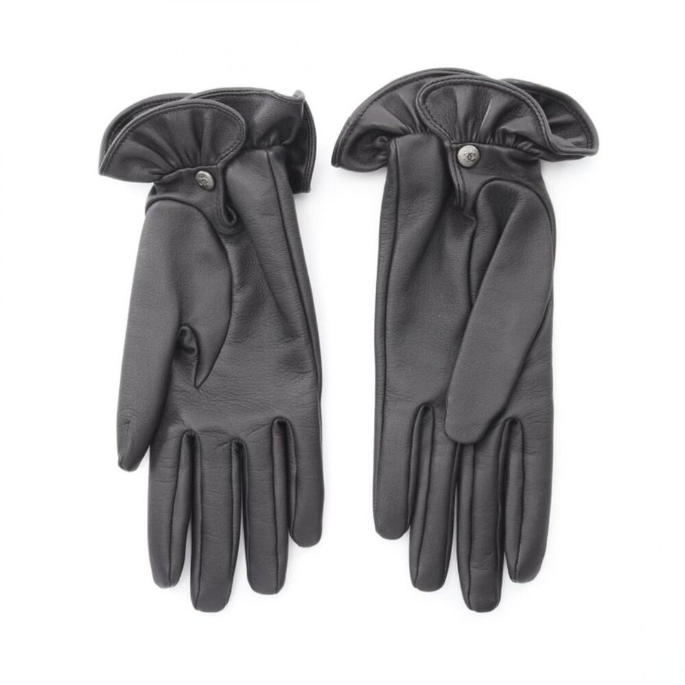 Chanel Gloves CC Logo Black Lambskin - Picture 2 of 5